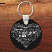 Vegan love hartdesign sleutelhanger (Voorkant)