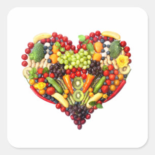VEGAN LOVE - uw hart Vierkante Sticker