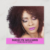 Vegan Makeup Artist Vierkante Visitekaartje (Voorkant)