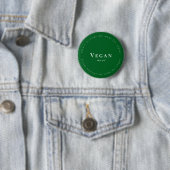 Vegan meal Request Badge, Dark-Green, White Ronde Button 5,7 Cm (In situ)