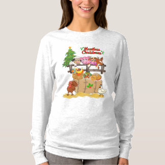Vegan Meatless Christmas T-shirt met lange mouwen