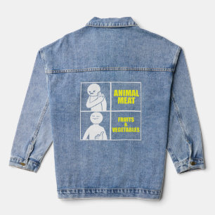 Vegan Meme Humoureuze Vegetarian Food Diet Denim Jacket
