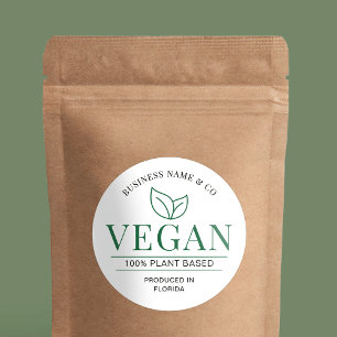 Vegan Modern Plant gebaseerde bakkerij productlabe Ronde Sticker