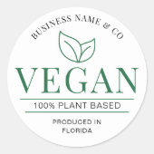 Vegan Moderne Plante Basé Boulangerie Étiquette pr (Devant)