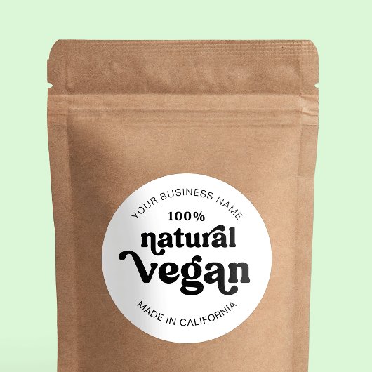 Vegan Moderne Rétro Nourriture Naturelle Étiquette