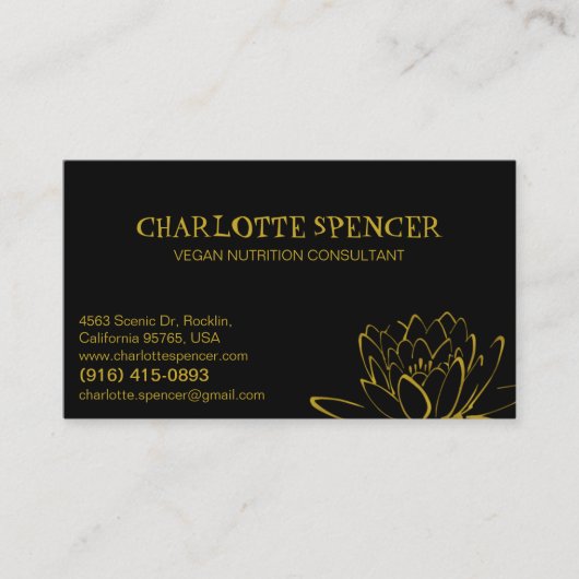 Vegan Nutrition Consultant Visitekaartje (Voorkant)
