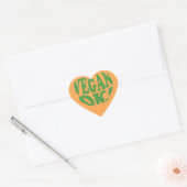 Vegan OK sinaasappel Hart Sticker (Envelop)