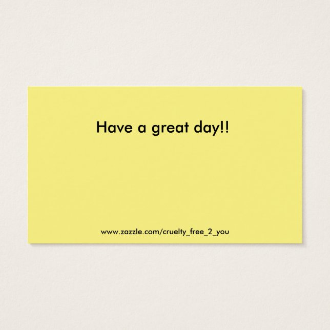 Vegan Outreach Merci Cartes (Dos)