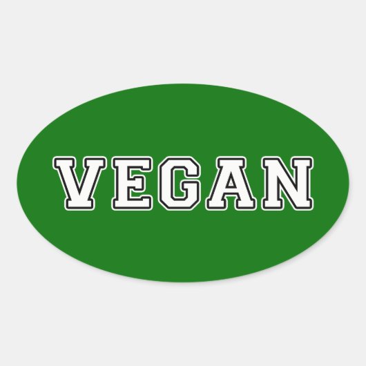 Vegan Ovale Sticker (Voorkant)