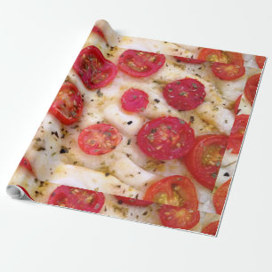 vegan pizza red white italian food wrapper paper cadeaupapier