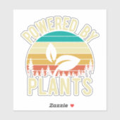 Vegan Plant Powered Retro Sticker (Vel)
