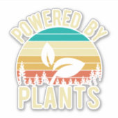Vegan Plant Powered Retro Sticker (Voorkant)