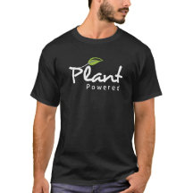 Vegan "Plant Powered" zwart T-shirt
