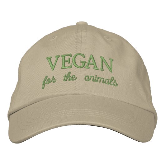 Vegan pour les animaux casquette brodé beige (Devant)