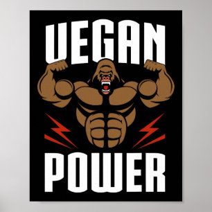 Vegan Power - Gorilla Workout en Gym Bodybuilding Poster