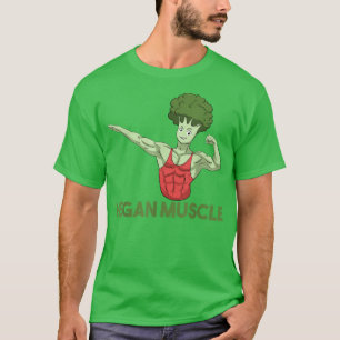 Vegan Power Vegetarian Plant Broccoli Bodybuilding T-shirt
