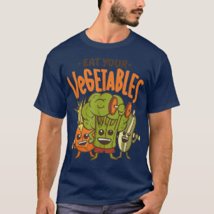 Vegan Power Vegetarian Plant Broccoli Bodybuilding T-shirt
