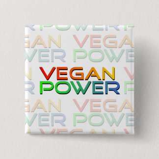 Vegan Power Vierkante Button 5,1 Cm