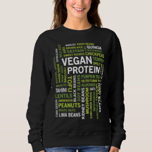 Vegan Protein Bronnen Word Cloud Gym Workout Healt Trui