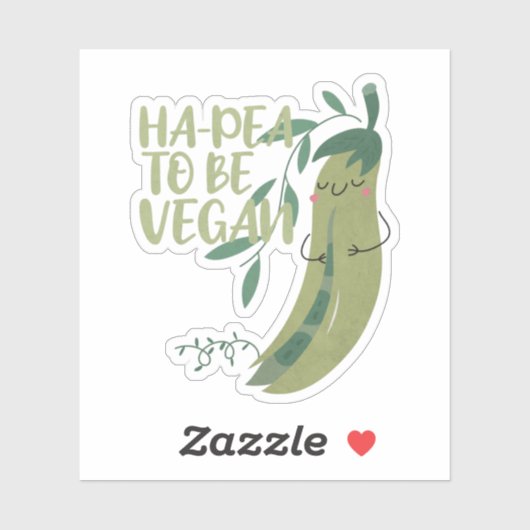 Vegan Pun: Ha-pea om Vegan te zijn Sticker (Vel)
