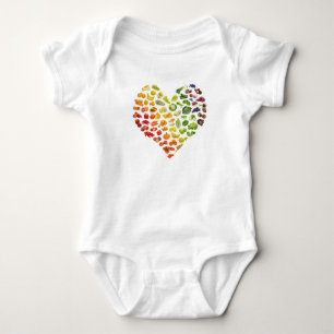 Vegan Rainbow Heart Romper