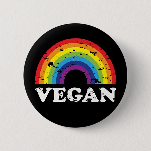 Vegan Rainbow Ronde Button 5,7 Cm (Voorkant)