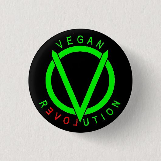 Vegan Revolution Button Pin (Voorkant)