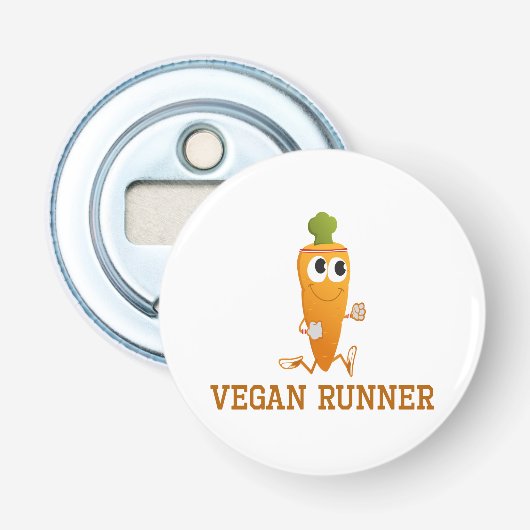 Vegan Runner Carrot Button Flesopener (Voorkant)