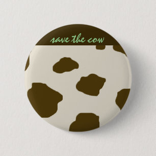 Vegan SAVE DE KOE Bruin Ronde Button 5,7 Cm
