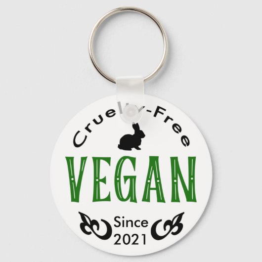 Vegan since [add your own date] sleutelhanger (Voorkant)