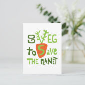 Vegan Slogan Écrit À La Main Avec Carte Postale Ca (Debout devant)