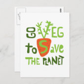 Vegan Slogan Écrit À La Main Avec Carte Postale Ca (Devant / Derrière)