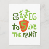 Vegan Slogan Écrit À La Main Avec Carte Postale Ca