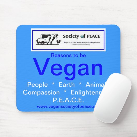 Vegan Society of PEACE mousepad Muismat (Met muis)