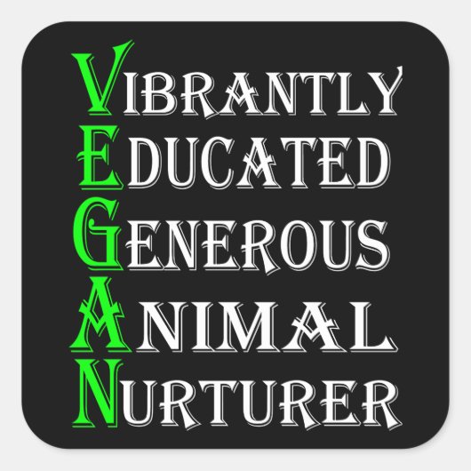 Vegan Sticker For Animal Lovers, Vegan (Devant)