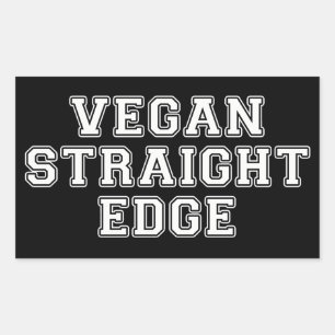 Vegan Straight Edge Rechthoekige Sticker