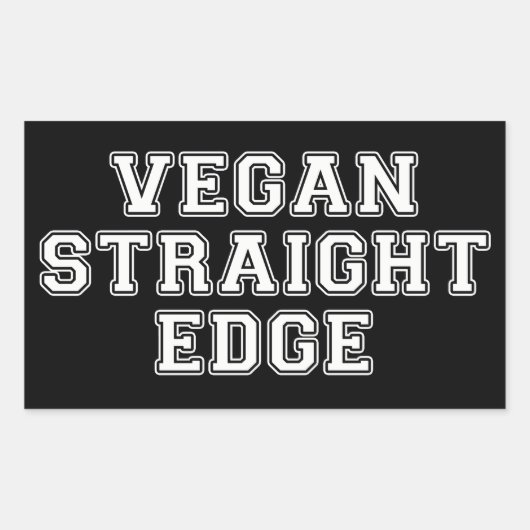 Vegan Straight Edge Rechthoekige Sticker (Voorkant)