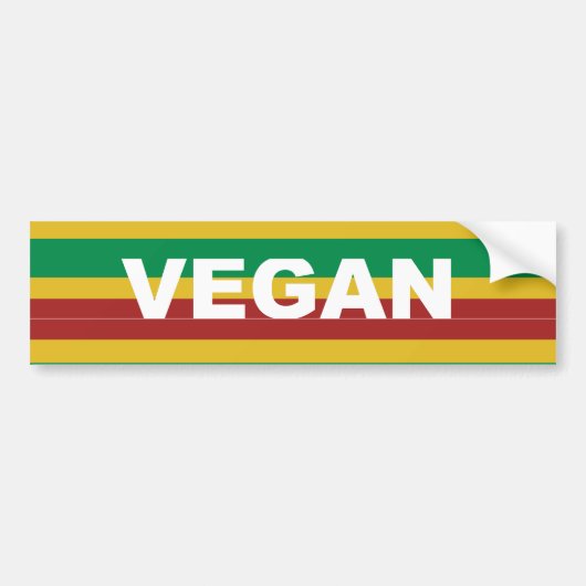 Vegan Stripes Rasta Bumpersticker (Voorkant)