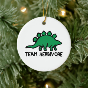Vegan Team Herbivore Cute en Funny Dinosaur Keramisch Ornament