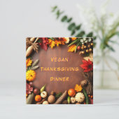 Vegan Thanksgiving Dinner Kaart (Staand voorkant)