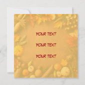 Vegan Thanksgiving Dinner Kaart (Achterkant)