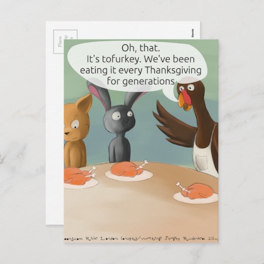 Vegan Thanksgiving Funny Feestdagenkaart (Voorkant / Achterkant)