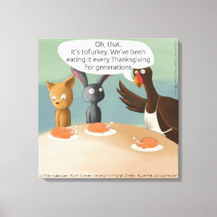 Vegan Thanksgiving Grappige Canvasprint Canvas Afdruk