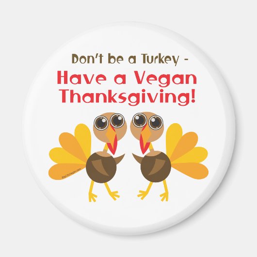 Vegan Thanksgiving Magnet Magneet (Voorkant)