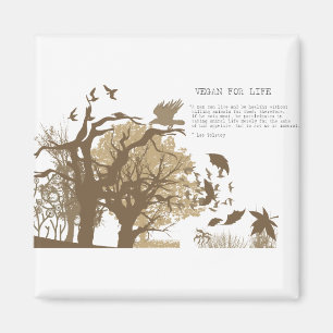 Vegan - Tolstoy quote Magneet
