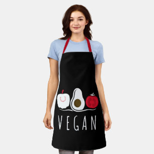 Vegan Typography Tomato Avocado Apple Black Schort