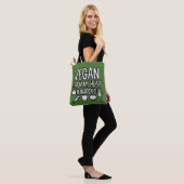 Vegan uit mijn hoofd tomaten grappige canvas tas (Op model)