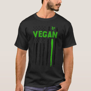 Vegan USA Amerikaanse Vlag Vegetarisch Boerenbedri T-shirt