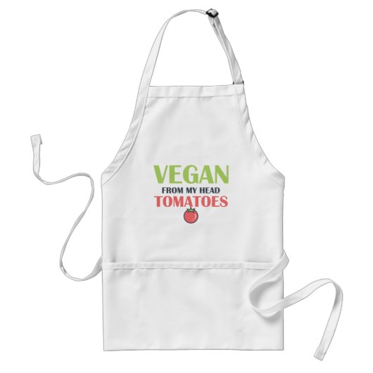 Vegan van mijn hoofd Tomaten Funny Pun Standaard Schort (Voorkant)