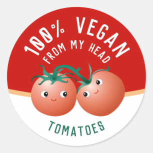 Vegan van top tot teen label cute tomaten